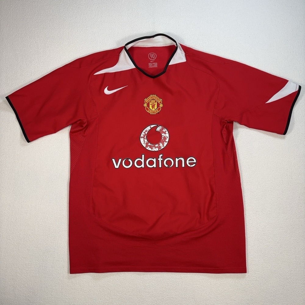 Nike Manchester United Soccer Jersey Men's M Red Home 2004-2006 No Name Vodafone
